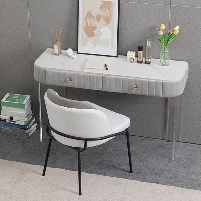 Stone Top Make-up Vanity Table Modern Style Vanity Desk with Drawers