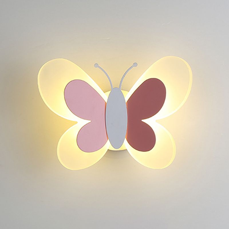 Contemporary Butterfly Wall Lamp Metal 1 Light Sconce Lights