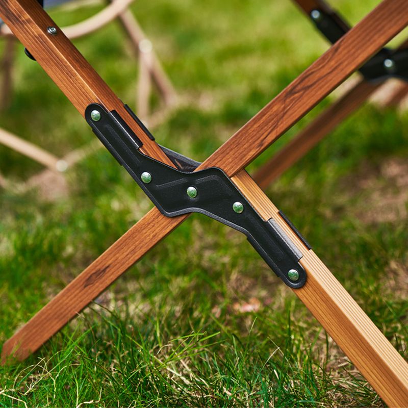 Metal Rectangle Camping Table 17.32" High Rustic Brown Foldable Table