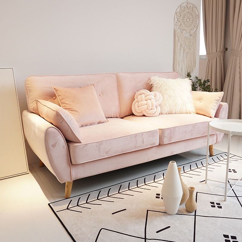 34.64"H Scandinavian Microfibe Pillow Top Arm Solid Color Tufted Sofa for Apartment