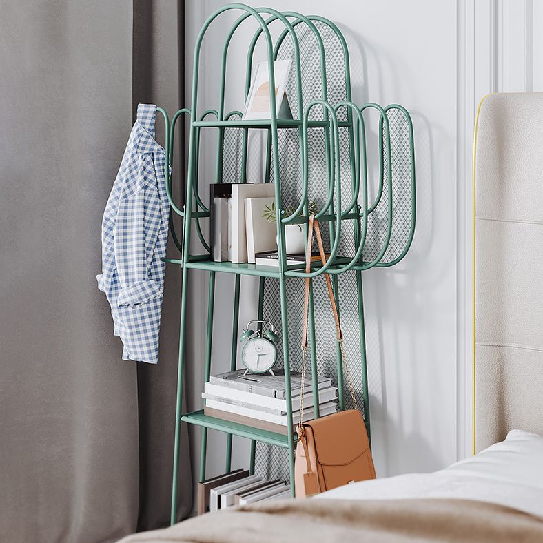 Scandinavian Antique Finish Shelf Bookcase Metal Etagere Bookshelf with Shelves