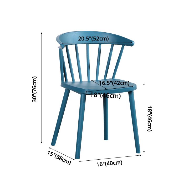 Contemporary Style Windsor Back Side Chair Plastic Dining Chair for Home