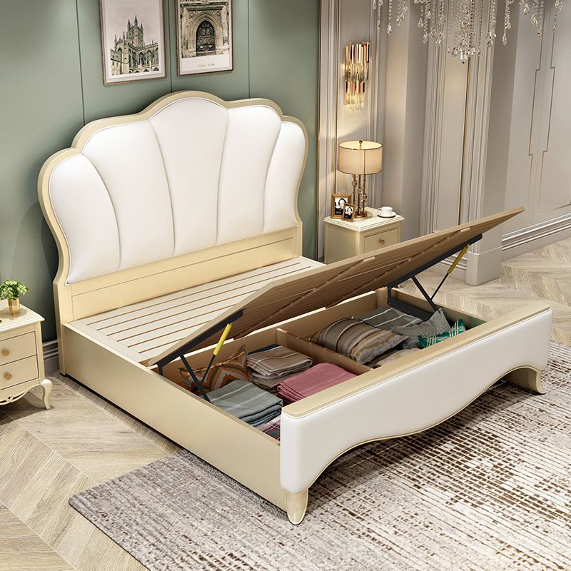 Traditional Upholstered Headboard Standard Bed Mattress Included with Legs