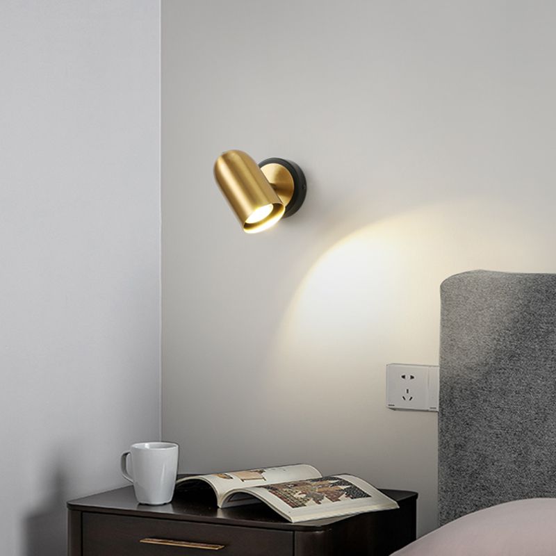 Modern Simple Metal Wall Light Cylinder Shape Rotatable Wall Lamp for Living Room