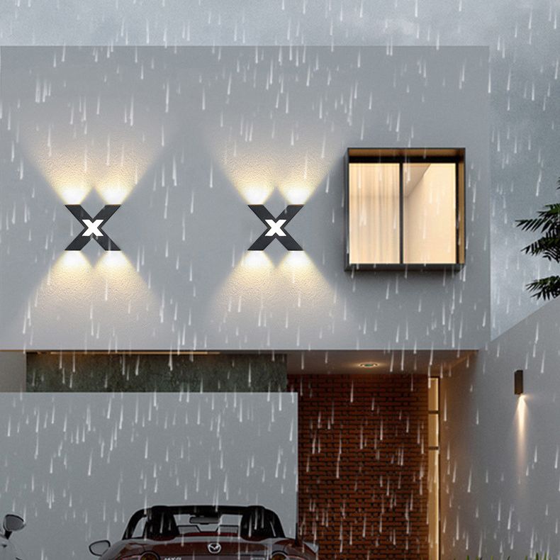 Modern Minimalist Style X-shaded Wall Mounted Light Fixture Metal 4 Lights Wall Lamps