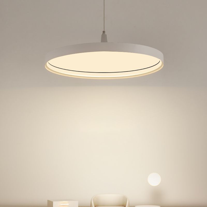 Moderne minimalistische LED -hangende lamp Aluminium cirkelvormige hanglamp met siliconen schaduw