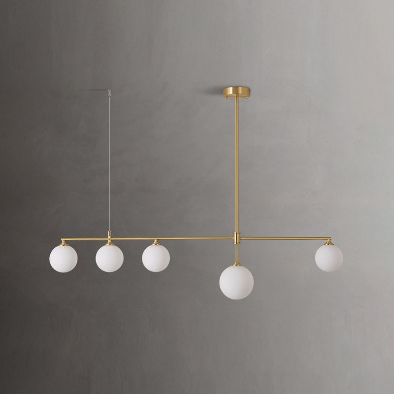 Postmoderne Insel Light Multi-Head-Anhänger Licht mit Glasschatten für Esstisch