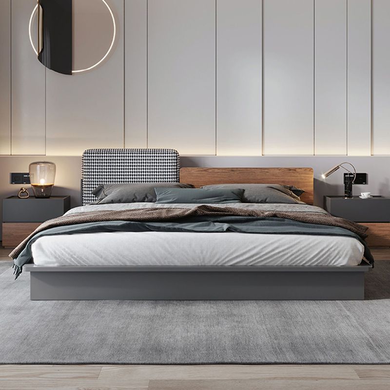 Upholstered Headboard Platform Bed Frame Lift Up Storage Platform Bed Dark Grey