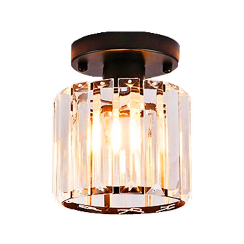 Crystal Geometric Ceiling Mounted Fixture Contemporary Close To Ceiling Lighting Fixture