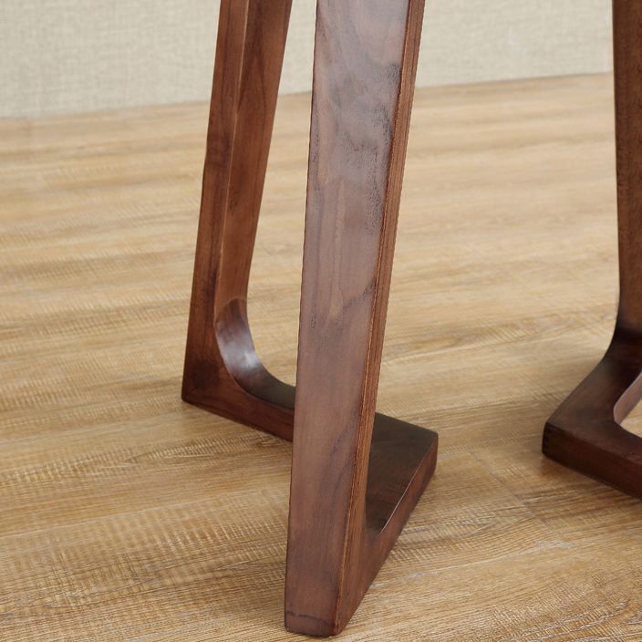 Round Casual Dining Table Wood Color Fixed Table with Ashwood Solid Wood