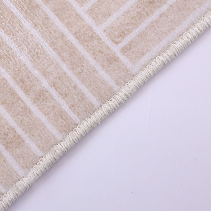 Tone abricot rond Rapier intérieur décontracté Polyester Lignes géométriques Rapis de support non glissant tapis intérieur pour le salon