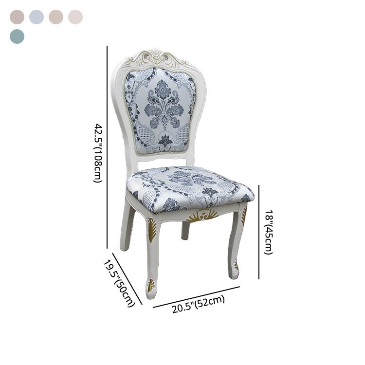 Victorian Upholstered Home Side Chair King Louis Back Matte Finish Dining Chair (Set of 2)