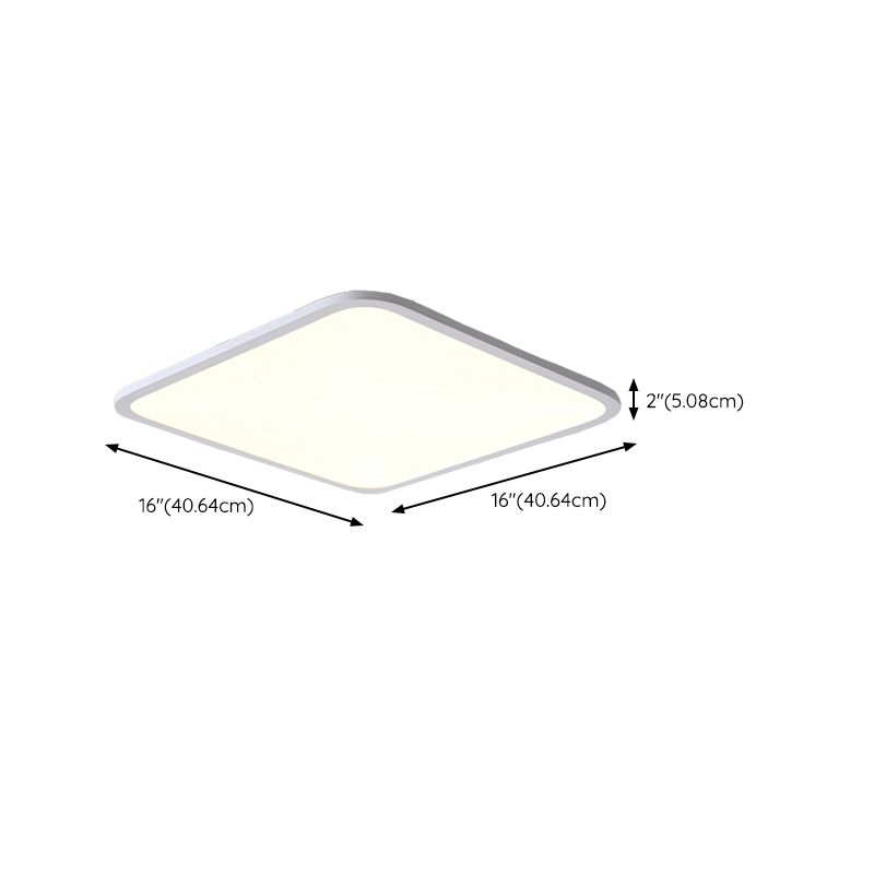 Single White Modern Flush Mount Lighting LED Ceiling Light for Living Room