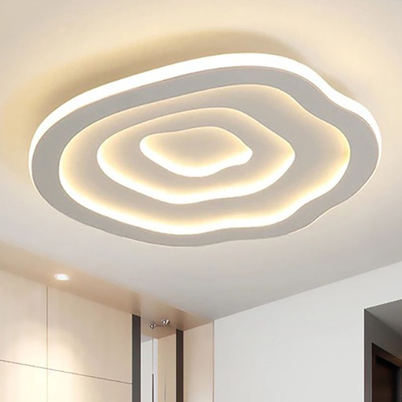 Plafonnier en acrylique Ripple Simplicity 16"/19,5"/23,5" de large LED blanc encastré en lumière chaude/blanche