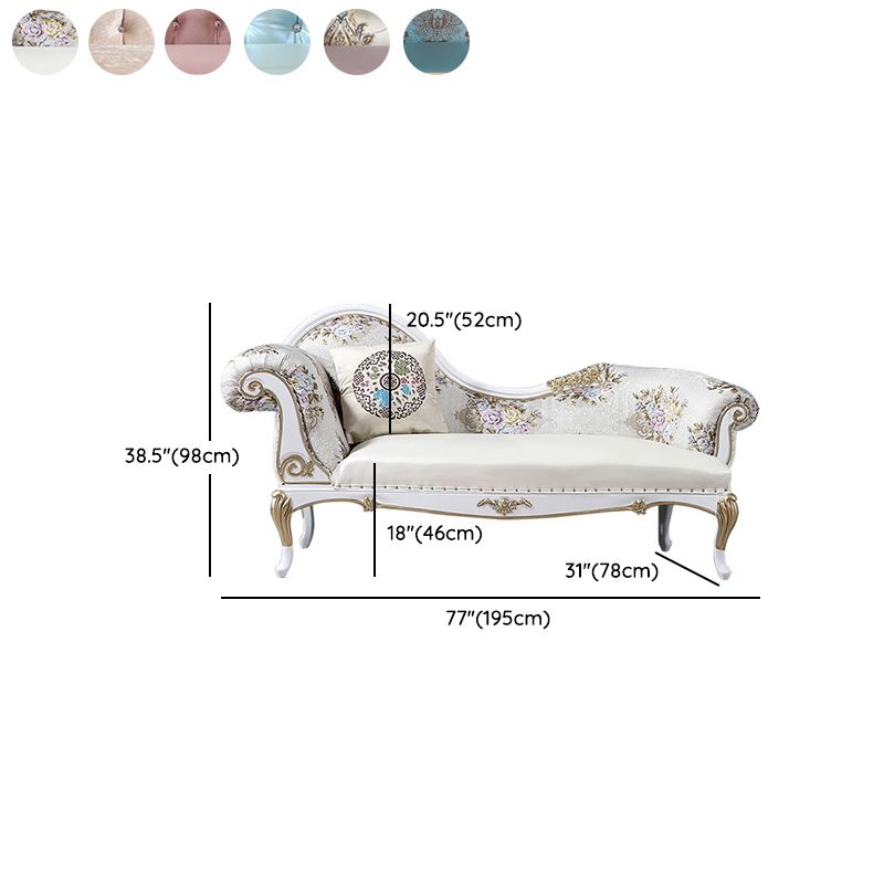 Modern Glam Upholstered Chaise Lounge Couch Rolled Arms Chaise