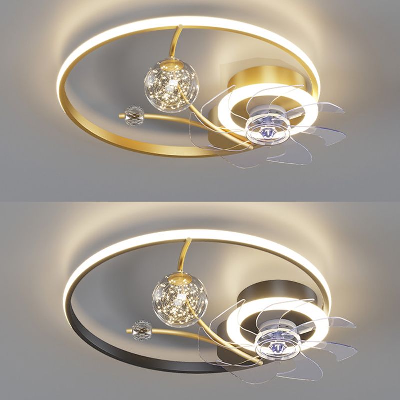 Multi Light Ceiling Fan Lighting Modern Style Metal Ceiling Fan Light for Bedroom