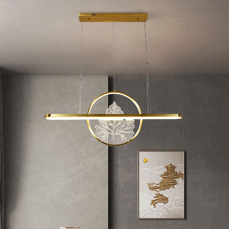 Modern Style Circle Shape Island Pendants 2 Lights Metal Pendant Lights for Dining Room