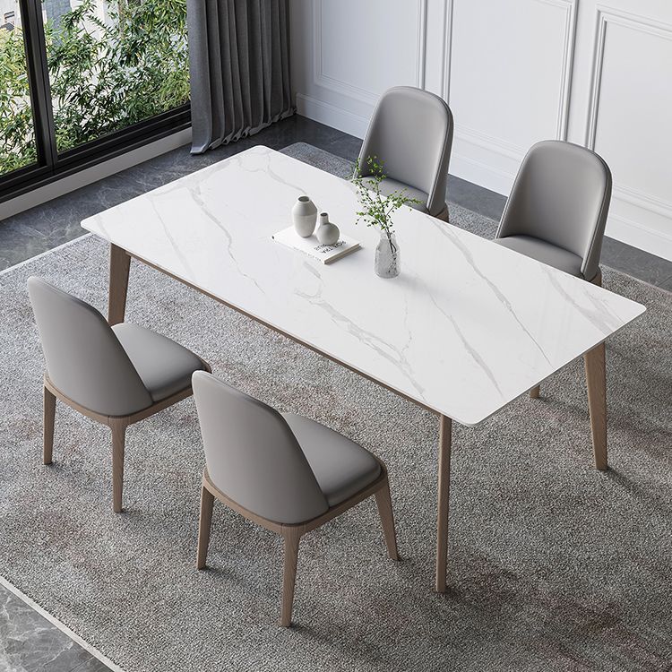 Medieval Modern Sintered Stone Top Table for Restaurant Rectangle Table with 4 Legs