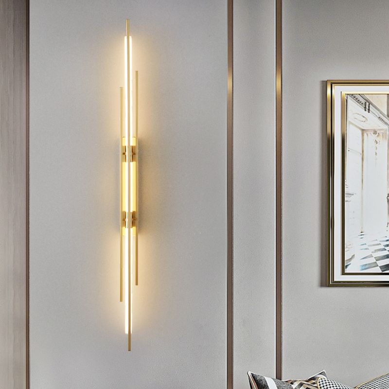 Modern Metal LED Wall Sconce Linear Shape Wall Light with Acrylic Shade for Bedroom
