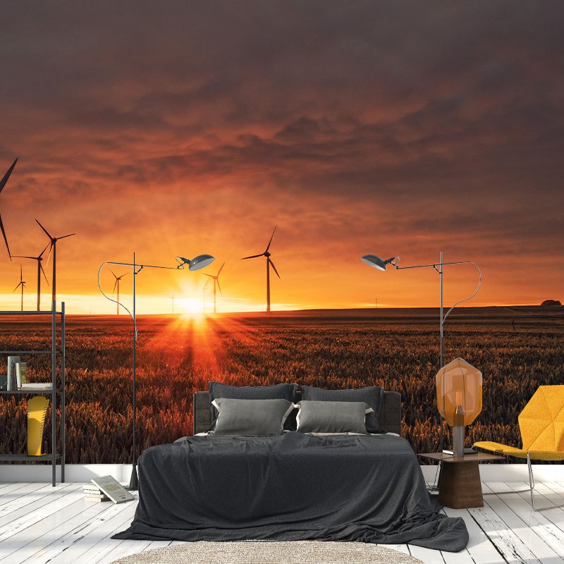 Light Color Windmill Wallpaper Mural Sleeping Room Wall Mural