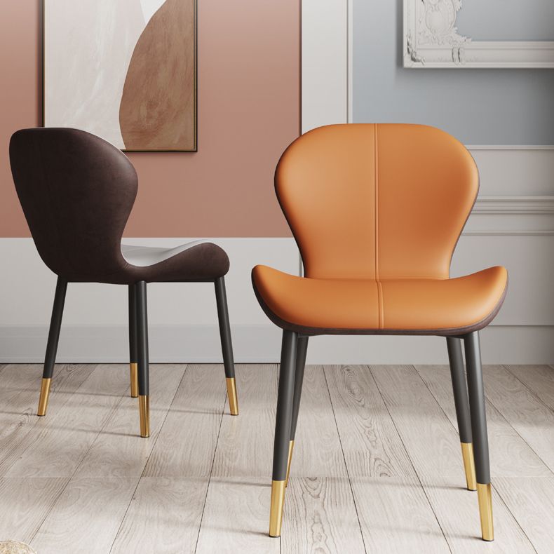 Chaise d'appoint scandinave pour salle d'étude, finition mate, en cuir PU, chaise de salle à manger Parsons