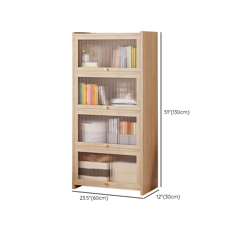 Natural Contemporary Cabinet, Solid Wood Accent Cabinet with Doors