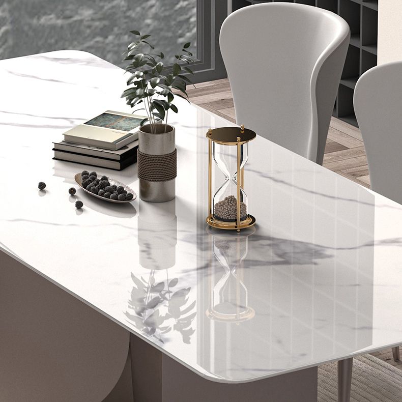 Nordic Glam Rectangle Sintered Stone Dining Table Set 1/2/4/6/7 Pieces Dining Set
