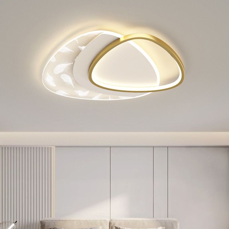 Plafonnier oblong en acrylique à montage encastré à LED en plumes à la mode moderne pour le salon