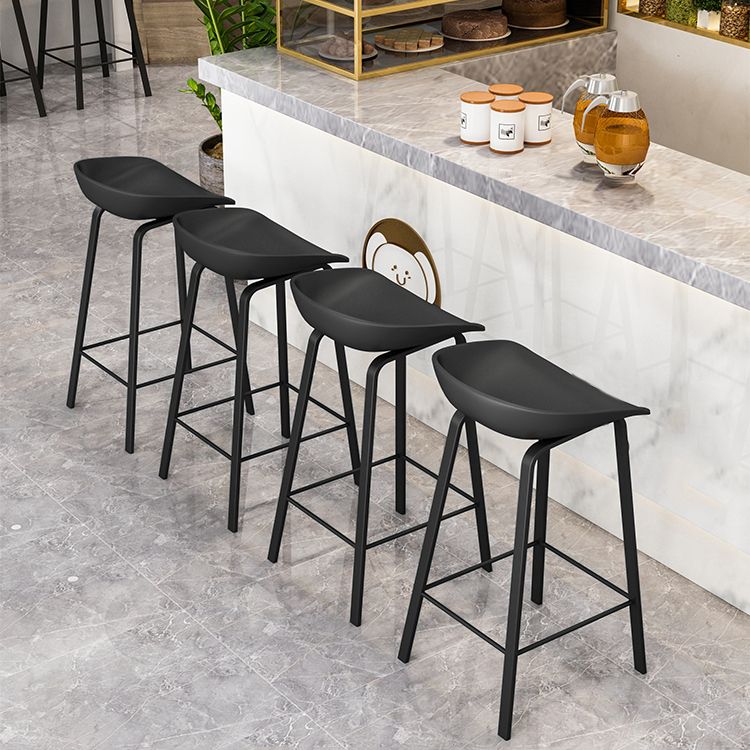 Modern Armless Backrest Counter Stool Iron Cafe Bar Stool with Acrylic Seat