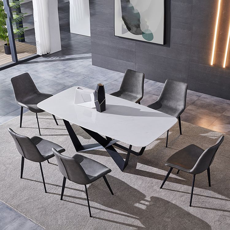 Modern Dining Set 1/4/5/7 Pcs Rectangle Dining Table with Wingback Chairs