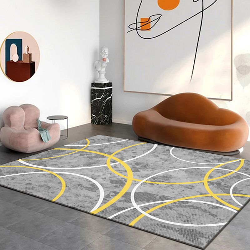 Modern Living Room Rug Graphic Indoor Rug Stain Resistant Area Carpet