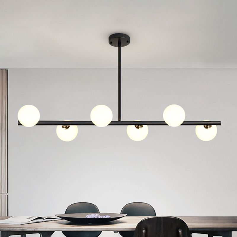 Round-Shaped Island Lighting Idea Nordic-Style Glass Chandelier Lighting Fixture