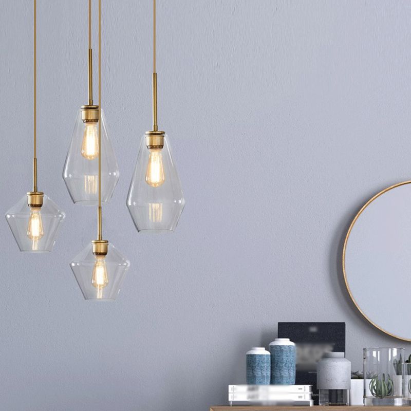 Lakte enkele hanglamp in moderne creatieve stijl glazen geometrische hanglamp