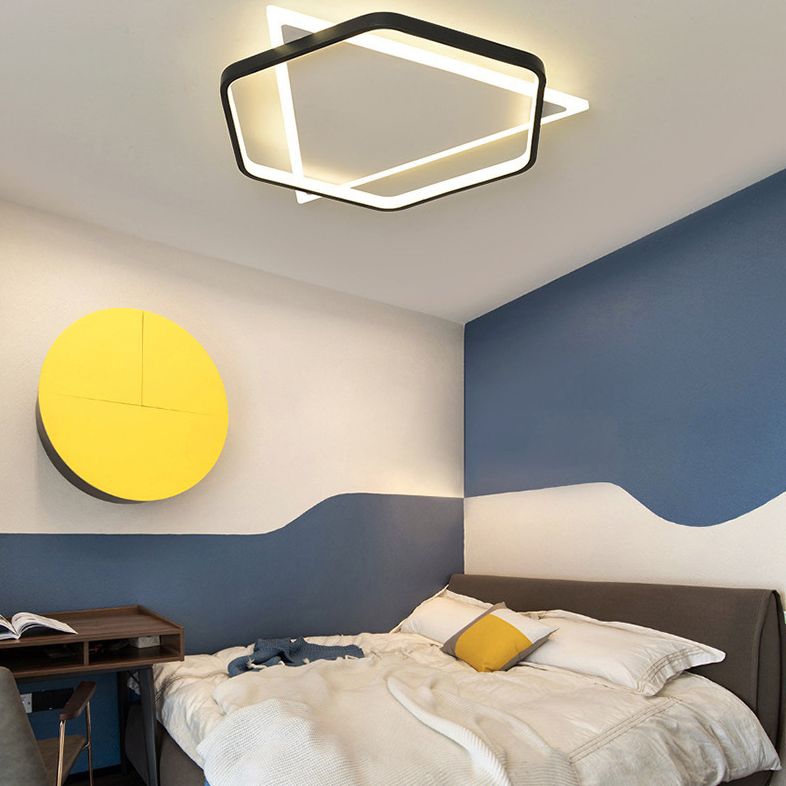 Hexagonal + Triangle Geometric Lines LED Ceiling Light 19.5" Wide Contemporary Minimalism Flush Mount Light