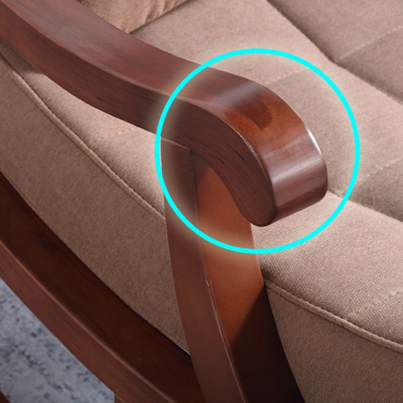 Mid Century Modern Rocking Chair Suede Reclining Rocking Accent Chair with Seat Cushion