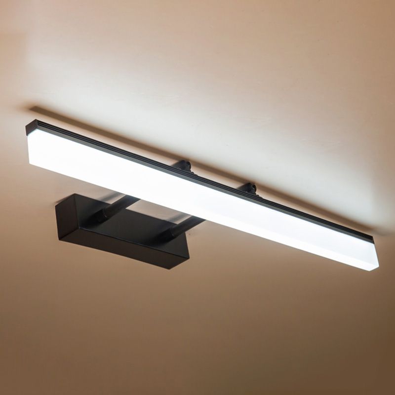 Gerade Badezimmerwand montiertes Licht Aluminium LED Nordische Wandleuchten in Schwarz