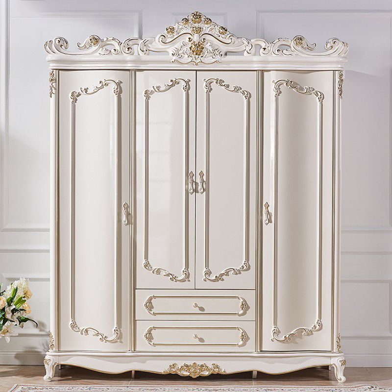 French Country Wardrobe Armoire with Drawer Wooden Wardrobe Cabinet