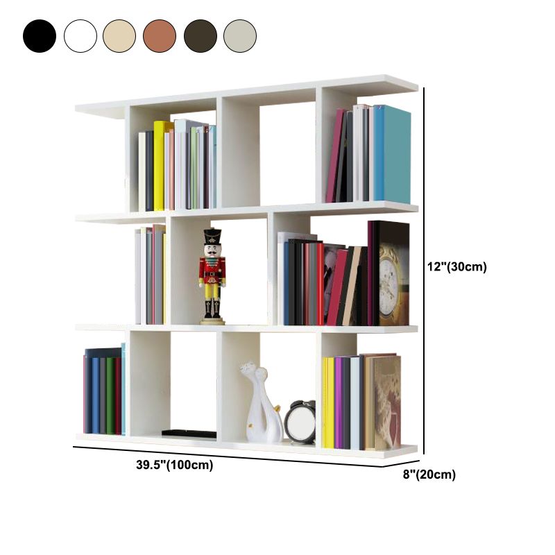 Modern Wall Mounted Shelf Bookcase Horizontal Engineered Wood Bookshelf