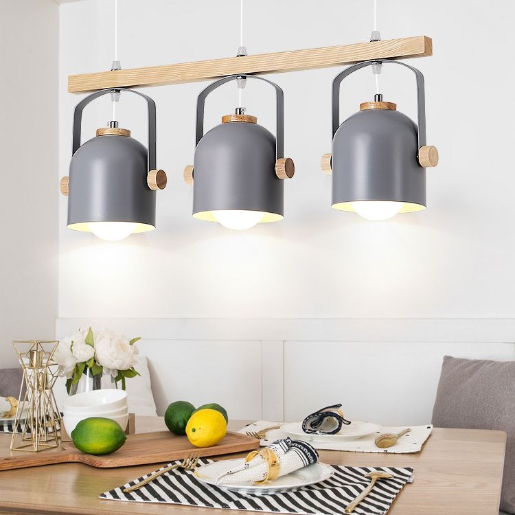 1 luce a coppa a coppa con manico Macaron Loft Alluminio appeso Luce in grigio/verde/rosa/bianco/giallo per Restaurant Hotel