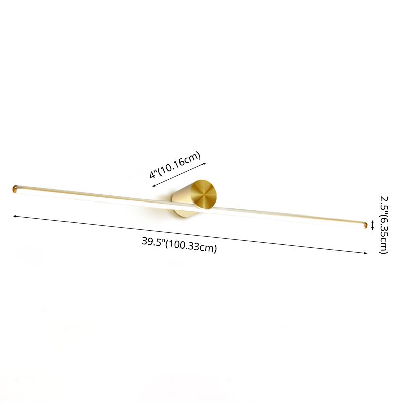 Lampe murale LED linéaire en aluminium dans la simplicité moderne Copper Copper Intérieur Lumière murale avec une teinte en silicone