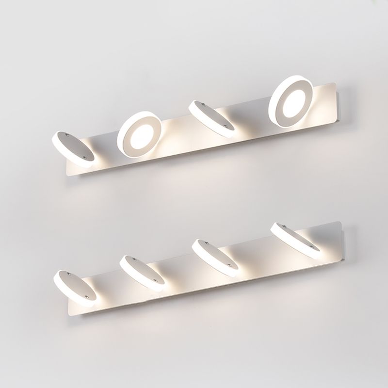 Postmodern Metal Vanity Light White Strip Multi Lights LED Mirror Light for Bathroom