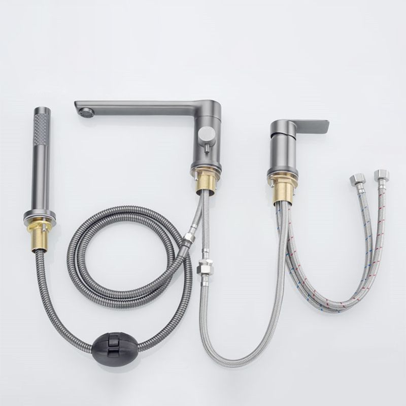 Contemporary Bathroom Faucet Deck Mounted Bathroom Faucet with Low Arc