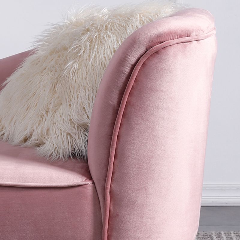 Wood One Armed Glam Chaise Rolled Arms with Legs for Living Room