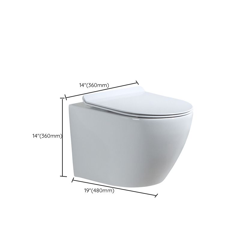 Contemporary Wall Mount Toilet Bowl White Seat Included Urine Toilet for Bathroom
