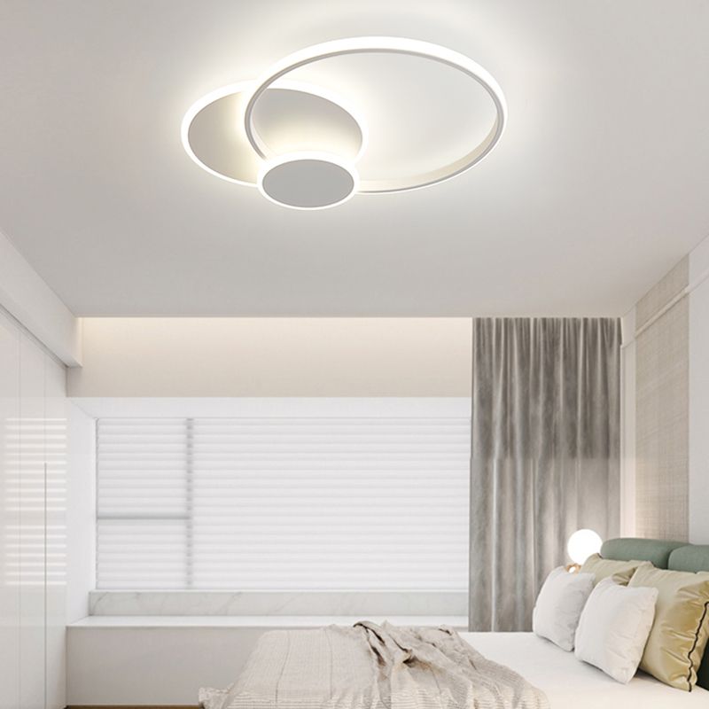 Ring LED Flush Mount Lamp Acrylic Shade Ceiling Light for Living Room Dining Room