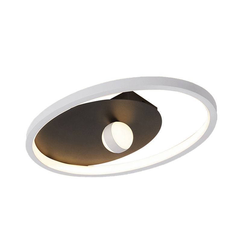 Modern Oval Frame Flush Mount Ceiling Lampe Acryl Schlafzimmer LED Flush Pendant Licht mit Ball Design in Schwarz und Weiß