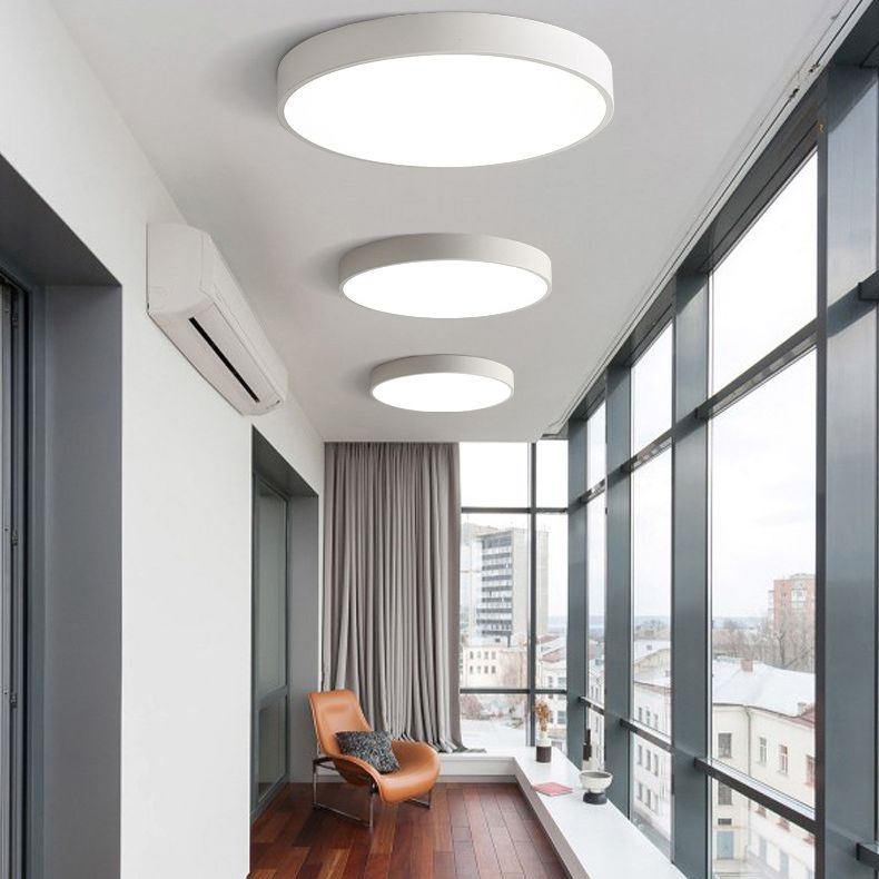 Modern Style Flush Ceiling Lights Macaron Metal LED Light for Living Room