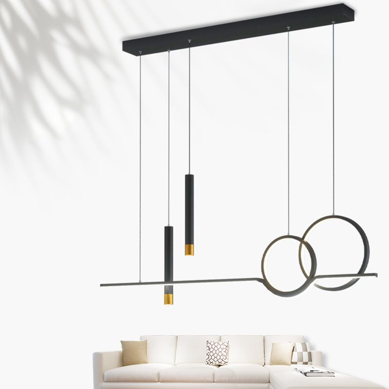 Postmodern Style Unique Shape Island Pendant Metal 5 Light Island Lighting for Dining Room