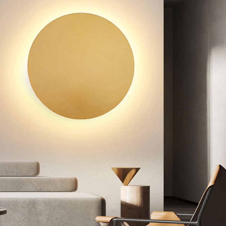 Modern Minimalist Style Round Disc Wall Light Sconces Metal Sconce Lights for Living Room
