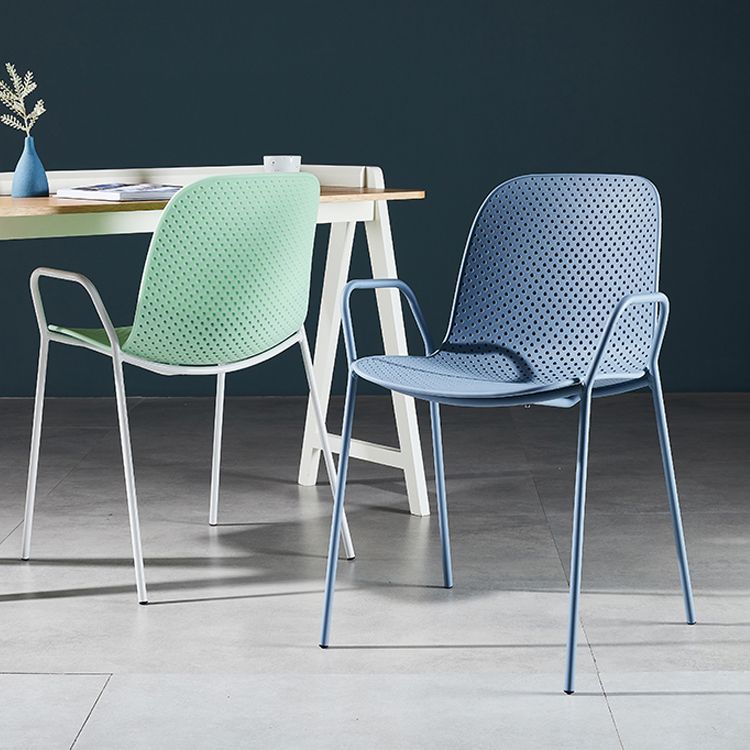 Silla de estilo moderno sillones de comedor con patas de metal para cocina